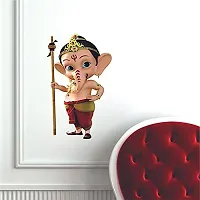 Techgifti Religion God Bal Ganesha PVC Vinyl Wall Stickers, 60 X 32.24 cm-thumb1