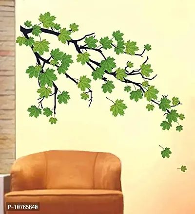 Techgifti? Green Leaf Wall Sticker for Decorative Wall Sticker for Living Room , Bed Room, Kide Room Size 56 X 61 cm