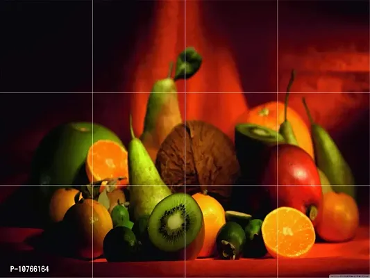 Techgifti? Waterproof Kitchen Kiwi Fresh Fruits Wallpaper/Wall Sticker Multicolour (60Cm X 45Cm)