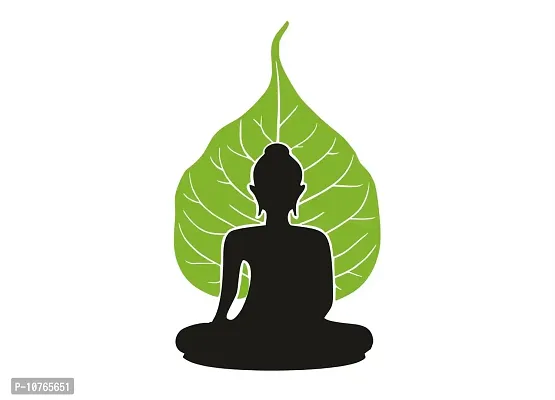 Techgifti Gautam Buddha Wall Sticker for Living Room, Bedroom, Office and All Decorative Stickers, Religion Size - 71 cm X 82 cm-thumb0