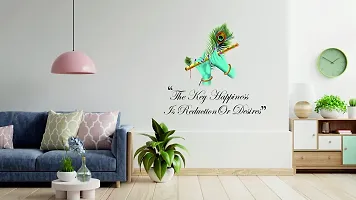 Techgifti Shree Krishna Bansuri Key Happiness Wall Sticker for Living Room/Bedroom/Office and All Decorative, Multicolor, Anime, Pack of 1-thumb1