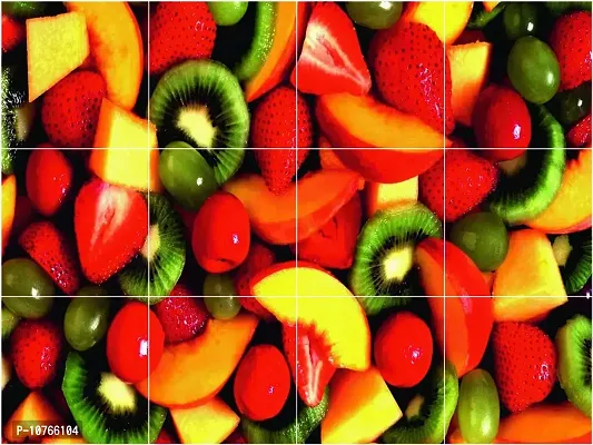 Techgifti? Waterproof Kitchen Mix Fresh Fruits Wallpaper/Wall Sticker Multicolour (60Cm X 45Cm)