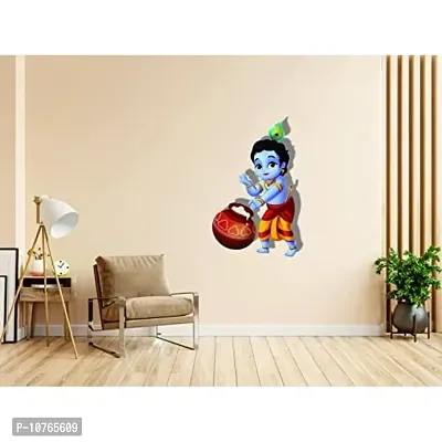Techgifti makhan chor Krishna Wall Sticker Multicolor (Tech_God-10)-thumb2