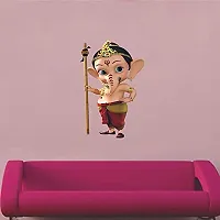 Techgifti Religion God Bal Ganesha PVC Vinyl Wall Stickers, 60 X 32.24 cm-thumb2