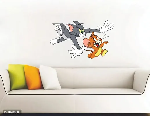 Techgifti? Tom & Jerry Design 3 Wall Sticker for Decorative Wall Sticker for Living Room , Bed Room, Kide Room
