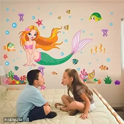 Techgifti? Beautifull Mermaid Princess Wall Sticker for Decorative Wall Sticker for Living Room , Bed Room, Kide Room Size - 56 cm X 61CM