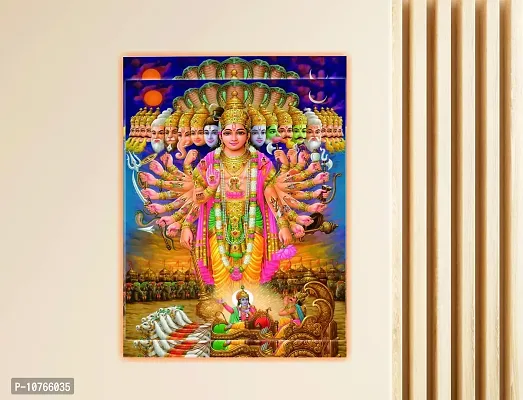 Techgifti Religious Vishnu Ji God Hindu ( Bhagwan ) Wall Sticker Multicolour ( Size - 32 cm X 47 cm )-thumb2