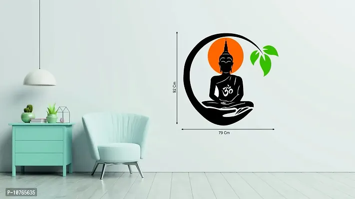 Techgifti Gautam Buddha Wall Sticker Multicolor (Tech_God-08)