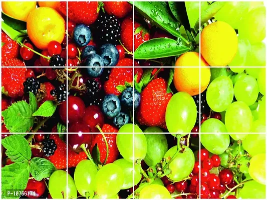 Techgifti? Waterproof Kitchen Grapes Fresh Fruits Wallpaper/Wall Sticker Multicolour (60Cm X 45Cm)
