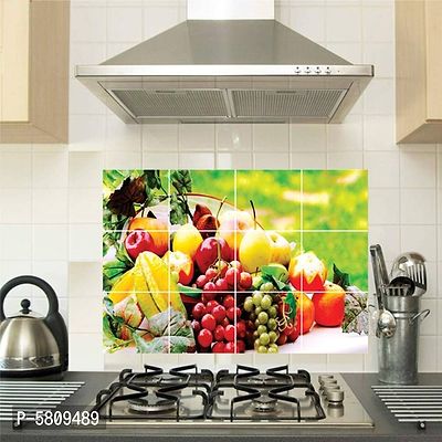 Kitchen Sticker Decorative Waterproof Wallpaper / Poster Fresh Fruit Colorful Multicolor Pack of 1