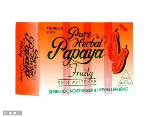 Pure Herbal Papaya Fruity Skin Whitener 4 In 1 Formula Soap 135gm-thumb0