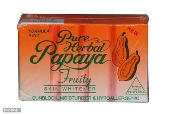 Pure Herbal Papaya Skin Whitener 4 In 1 Formula Soap 135gm-thumb0