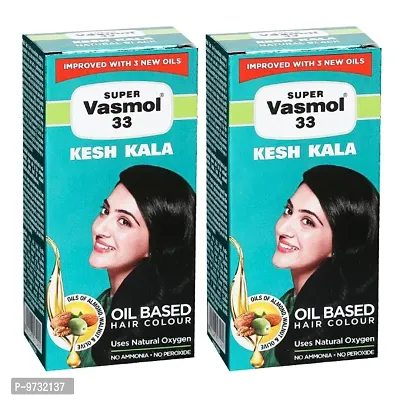 Super Vasmol 33 Kesh Kala Oil Based Hair Colour 50ml Pack Of 2-thumb0