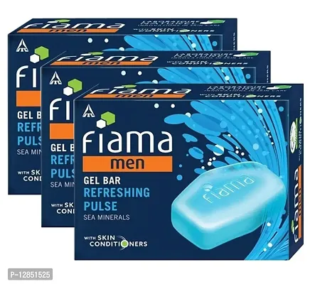 Fiama Men Gel Bar Refreshing Pulse 125gm Pack Of 3