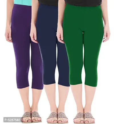 Buy online Green Solid Legging from Capris & Leggings for Women by