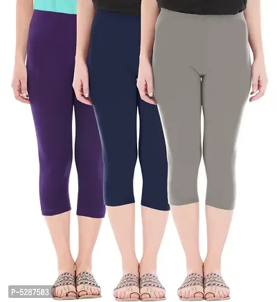 Buy online White Solid Legging from Capris & Leggings for Women by