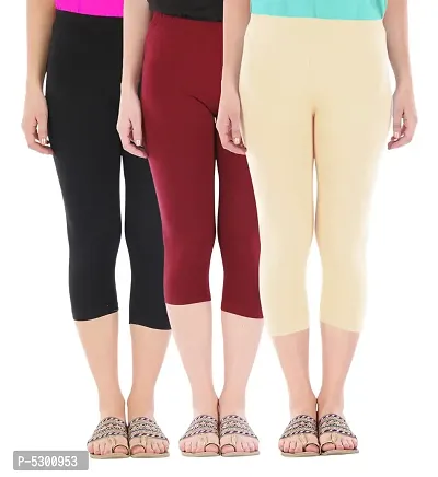 Buy Combo Leggings Size XXL (Red,Black,White) (XXL) at