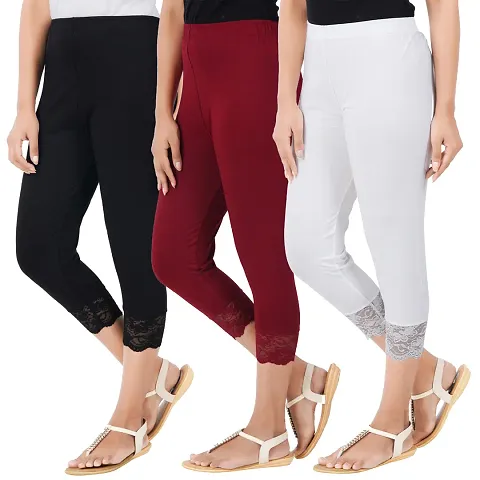 Buy MYO Capri for Women, Plain Capri for Girls, 3/4th Pants for Women, Cotton Capri Women, 3/4 Leggings for Women