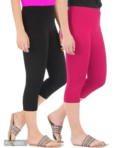 Buy Makclan Curvy Capri Black Leggings for Women Online in India