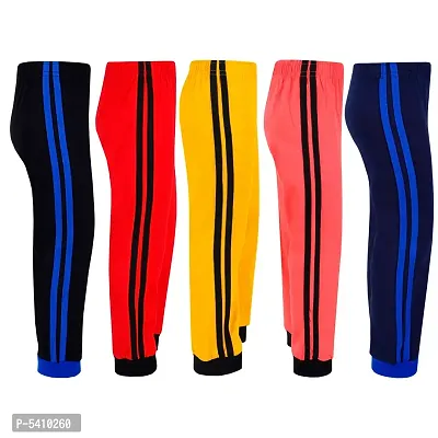 Cotton 5 Pieces Combo Regular Fit Side Striped Solid Trackpants (Black, Red, Yellow, Navy Blue & Tomato Red)-thumb2