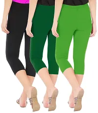 Trendy Cotton Solid Leggings For Women (Pack Of 3)-thumb2