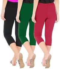 Trendy Cotton Solid Leggings For Women (Pack Of 3)-thumb2