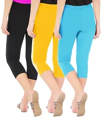 Trendy Cotton Solid Leggings For Women (Pack Of 3)-thumb2