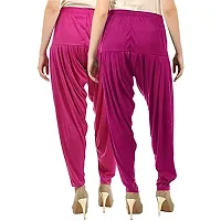 Buy That Trendz Women's Cotton Viscose Lycra Regular Dhoti Pants, Purple Rani Pink, Combo Pack of 2-thumb2