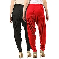 Buy That Trendz Women's Relaxed Fit Cotton Viscose Lycra Dhoti Patiyala Salwar Harem Bottom Pants Black Red XX-Large-thumb2