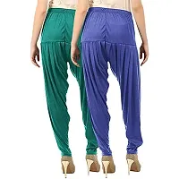 Buy That Trendz Women's Cotton Viscose Lycra Regular, Relaxed Fit Dhoti Patiyala Salwar Harem Bottom Pants (Lavender Rama Green 3XL) Combo Pack of 2-thumb2