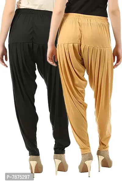 Buy That Trendz Viscose Lycra Womens Cotton Dhoti Salwar Harem Patiala Bottoms Pants XXXXX-Large Black-Dark Skin-thumb3