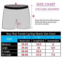 Buy That Trendz Cotton Lycra Tight Fit Stretchable Womens Cycling Shorts | Exercise/Shorties for Active wear/Workout/Yoga/Gym/Cycle/Running Black Turquoise Combo Pack of 2-thumb3