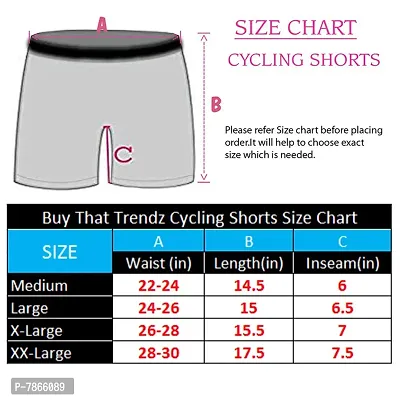 Buy That Trendz Cotton Lycra Tight Fit Stretchable Womens Cycling Shorts | Exercise/Shorties for Active wear/Workout/Yoga/Gym/Cycle/Running Black Turquoise Combo Pack of 2-thumb4