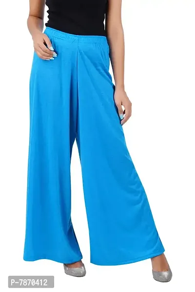 Buy That Trendz M to 4XL Cotton Viscose Loose Fit Flared Wide Leg Palazzo Pants for Women Black