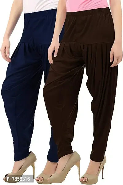 Buy That Trendz Women's Cotton Viscose Lycra Dhoti Patiyala Salwar Harem Bottoms Pants Combo Pack of 2 XXXXXX-Large