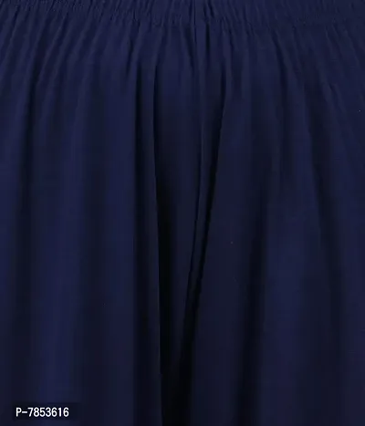 Buy That Trendz M to 6XL Cotton Viscose Loose Fit Flared Wide Leg Palazzo Pants for Women Navy XXXXXX-Large-thumb4