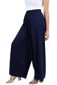 Buy That Trendz M to 6XL Cotton Viscose Loose Fit Flared Wide Leg Palazzo Pants for Women Navy XXXXXX-Large-thumb1