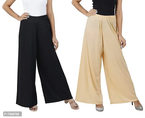 Womens Traditional Ethnic Wear Rayon Palazzo Loose Fit Free Size Flared Wide  Leg Palazzo Pants for