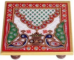 Designer Marble Chowki With White Box Packing (Pack of 02 Chowki) (Size = 4 inch x 4 inch)-thumb2