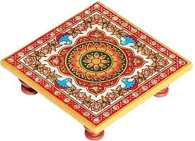 Designer Marble Chowki With White Box Packing (Pack of 02 Chowki) (Size = 4 inch x 4 inch)-thumb3