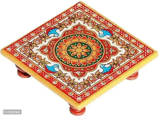 Designer Marble Chowki With White Box Packing (Pack of 02 Chowki) (Size = 4 inch x 4 inch)-thumb4