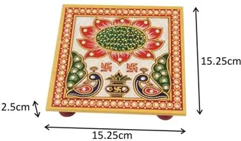 Designer Marble Chowki With White Box Packing (Pack of 03 Chowki) (Size = 6 inch x 6 inch)-thumb2