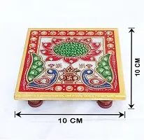 Designer Marble Chowki With White Box Packing (Pack of 03 Chowki) (Size = 4 inch x 4 inch)-thumb1