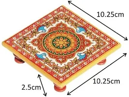 Designer Marble Chowki With White Box Packing (Pack of 02 Chowki) (Size = 4 inch x 4 inch)-thumb2