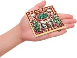 Designer Marble Chowki With White Box Packing (Pack of 04 Chowki) (Size = 4 inch x 4 inch)-thumb2