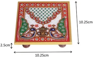 Designer Marble Chowki With White Box Packing (Pack of 02 Chowki) (Size = 4 inch x 4 inch)-thumb1