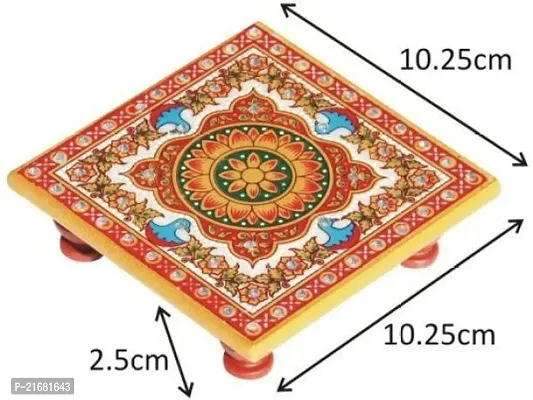 Designer Marble Chowki With White Box Packing (Pack of 10 Chowki) (Size = 4 inch x 4 inch)-thumb3