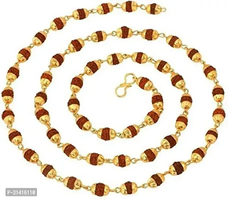 kripa Rudraksh Mala Shiva Gold Plated Long mala for Men Goldplated Plated Brass Chain-thumb0