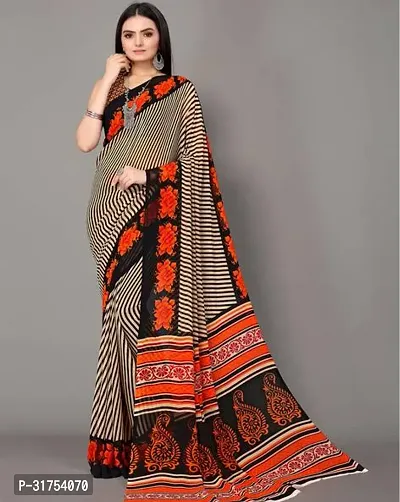 Stylish Multicoloured Cotton Saree with Blouse piece For Women-thumb0