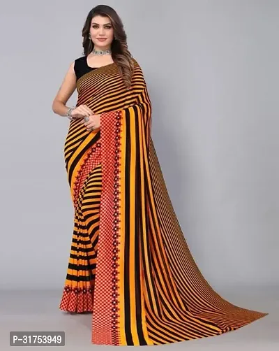 Stylish Multicoloured Cotton Saree with Blouse piece For Women-thumb0